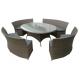 Contemporary PE Rattan Dining Outdoor Table Chairs