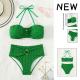 Green Color Nylon Fabric Swimming Suits Bikini Fashion Comfortable