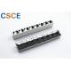 1 * 8 Ports 10 Pin RJ45 Connector , Multiple RJ45 Sockets 100 Base T Through Hole Shielded