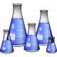 Narrow Mouth Erlenmeyer Flask With Rubber Stopper Glass Flask 5 Piece Set, Narrow Mouth Erlenmeyer, Borosilicate