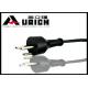 VDE Standard AC Plug Denmark Power Cord , Appliance 3 Conductor Power Cable