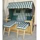 All Weather 2 Seat Roofed Wicker Beach Chair & Strandkorb For Garden