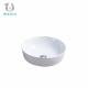 Simple Bathroom Countertop Basin Round Deck Mounted Ceramic White