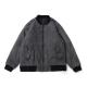 Washed Black European American Sport Jacket Teenagers Cotton Padded Winter Jacket