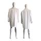 White Microporous Waterproof Dustproof Unisex Uniform Lab Coat with Elastic Wrists Cuffs