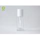 30ml Clear Glass Liquid Foundation Bottle Square Shape With White Pump Cap