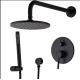 Nordic Black Concealed Shower Hot Cold Full Copper Shower Set