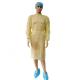 Unisex PP PE Yellow Disposable Protective Gowns Waterproof Fluid Resistant