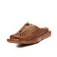 S244 Ethnic style square head casual Baotou sandals handmade leather hollow single shoes women's shoes