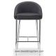 Fixed Black 460mm 870mm Fabric Counter Height Bar Stools With Stainless Steel Base