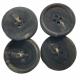 Round Matte Finished Plastic Coat Faux Horn Buttons With Rim 36L Four Hole