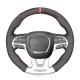 Hand Stitching Black Soft Suede Steering Wheel Cover for Dodge SRT Challenger Charger Durango 2015-2021 Jeep Cherokee Trackhawk