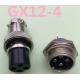 GX12 4Pin male & female 12mm wire panel connector aviation plug electrical connector socket plug
