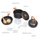 Stainless Steel Outdoor Cooking Set Rolled Edge Camping Cookware For 1-2 P