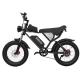 Smooth Riding Steel Frame 20 Inch Electric Bike 20MPH 50 Mile Range
