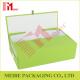 Green color Foldable Box Folding Boxes supplier with two door open and ribbon push