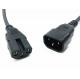 High quality 3pin C14 exchange to C15  black extension power cord 0.5m-10m copper power extension cable