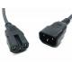 High quality 3pin C14 exchange to C15  black extension power cord 0.5m-10m copper power extension cable