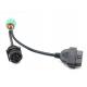 Green Deutsch 9-Pin J1939 Female to OBD-II 16-Pin Female and J1939 Male Truck Y Cable