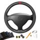 Hand Stitch Design Black Suede Genuine Leather DIY Steering Wheel Cover For Opel Zafira A 1999 2000 2001 2002 2003 2004 2005