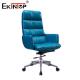 Ergonomic Blue Leather Executive Office Chair Height Adjuster
