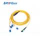 Type B 12 Fibers MPO Fiber Optic Patch Cord Female To LC SM