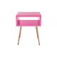 Peach Color Mirror Coffee Bedside Table 17.91inch Width Long Time Using