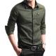 Slim Fit Men's Formal Shirts in Plain Dyed Cotton Materialization and Construction