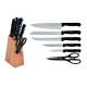 Kitchen knife set with PP Handle Black Color in wood block  Gift Product