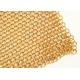 2MM Dia 20mm OD Golden Color Metal Ring Mesh Fabric For Hotel Metallic Curtain