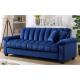 Large loading easy to hand-assembled Loveseat Sleeper blue velvet hotel reconfigurable sofa bed with storage