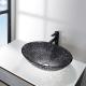 Transparent Black Crystal Glass Wash Basin Bowl Diecasting Bathroom Countertop Sinks