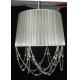 Cream Beads Linen Bedside Lamp Shades White Ribbon 350*220MM