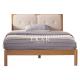 Solid Oak Wood Fabric Headboard Nordic King Size Bed