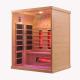 1-4 Persons Far Infrared Sauna Wood Color With Transparent Tempered Glass