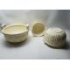 Dolomite Ceramic Houseware Ceramic Nesting 3 Embossed Basket Bowl With Ear