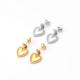 Stainless steel heart-shaped women's gold earrings with personalized peach heart design earrings