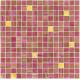Pink color with real gold waving tile 20mm glass mosaic mix patter decoration