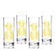 Wholesale Factory Price 60ml  Transparent Shot Glass With Decal Gold  Pineapple