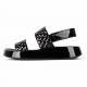 Anti Slippery Womens Platform Sandals Mirror Electrically Embroidered Lattice