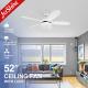 110-240V/50Hz-60Hz 5 ABS White Blades Ceiling Fan with LED Lights and Remote Control