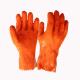 Cloth Inner Lining Orange PVC Coated Chemical Safety Gloves 27cm