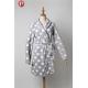 Mature Flannel Soft Bathrobe Nightgowns Women Dots Printed Warm Flannel Long Sleeve Sleepwear