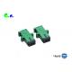SC APC SX Single Mode Fiber Optic Adapter With Auto-shutter Full Flange Green Ceramic Sleeve