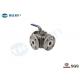 SS316 Full Port Industrial Ball Valve 4 Way 3 Seats Type With Flange Ends