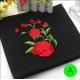 Polyester Embroidered Iron On Patches Appliques With Boutique Rose Flower 19*14 cm