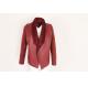 Fur Lining PU Splicing Ladies Sweater Cardigan Wine Color In Stock