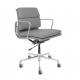 Modern Leather Office Chair / Low Back Soft Pad Office Manager Chair In Grey