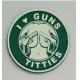 Guns And Titties 3D PVC Starbucks Morale Patch Green Hook And Loop Morale Patches