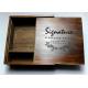 Wedding Gift Slide Top Wooden Box , Pine Square Wooden Box With Lid